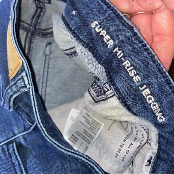 American Eagle jeans Super High rise jeggings medium was SZ 2 Super stretch - Picture 7 of 14